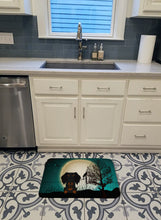 Load image into Gallery viewer, Halloween Scary Wire Haired Dachshund Black Tan Machine Washable Memory Foam Mat BB2317RUG