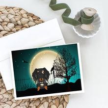 Load image into Gallery viewer, Halloween Scary Wire Haired Dachshund Dapple Greeting Cards -  Blank Note Cards – 8-Pack of Artist-Designed Cards with Envelopes