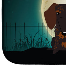 Load image into Gallery viewer, Halloween Scary Wire Haired Dachshund Chocolate Dish Drying Mat – Absorbent, Artistic Kitchen Essentials BB2319DDM