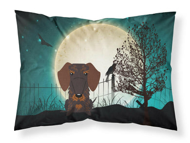 Halloween Scary Wire Haired Dachshund Chocolate Fabric Standard Pillowcase – Artistic Decorative Front, White Back BB2319PILLOWCASE