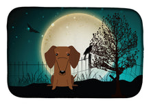 Load image into Gallery viewer, Halloween Scary Dachshund Red Brown Dish Drying Mat – Absorbent, Artistic Kitchen Essentials BB2320DDM