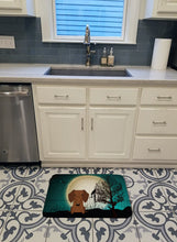 Load image into Gallery viewer, Halloween Scary Dachshund Red Brown Machine Washable Memory Foam Mat BB2320RUG
