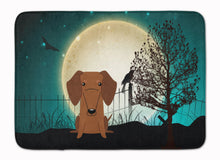 Load image into Gallery viewer, Halloween Scary Dachshund Red Brown Machine Washable Memory Foam Mat BB2320RUG