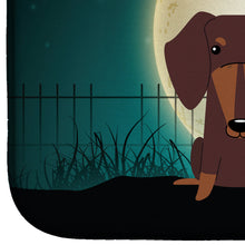 Load image into Gallery viewer, Halloween Scary Dachshund Chocolate Dish Drying Mat – Absorbent, Artistic Kitchen Essentials BB2321DDM