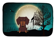 Load image into Gallery viewer, Halloween Scary Dachshund Chocolate Dish Drying Mat – Absorbent, Artistic Kitchen Essentials BB2321DDM