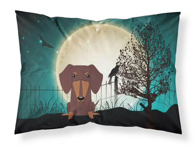 Halloween Scary Dachshund Chocolate Fabric Standard Pillowcase – Artistic Decorative Front, White Back BB2321PILLOWCASE