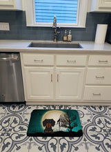 Load image into Gallery viewer, Halloween Scary Dachshund Black Tan Machine Washable Memory Foam Mat BB2322RUG