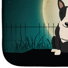 Load image into Gallery viewer, Halloween Scary Bull Terrier Black White Dish Drying Mat – Absorbent, Artistic Kitchen Essentials BB2323DDM