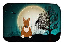 Load image into Gallery viewer, Halloween Scary Bull Terrier Red Dish Drying Mat – Absorbent, Artistic Kitchen Essentials BB2324DDM