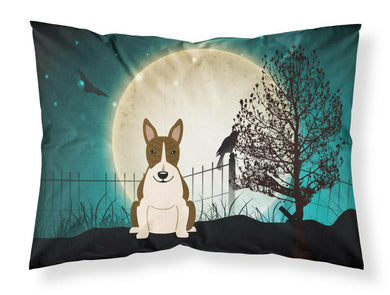 Halloween Scary Bull Terrier Dark Brindle Fabric Standard Pillowcase – Artistic Decorative Front, White Back BB2326PILLOWCASE