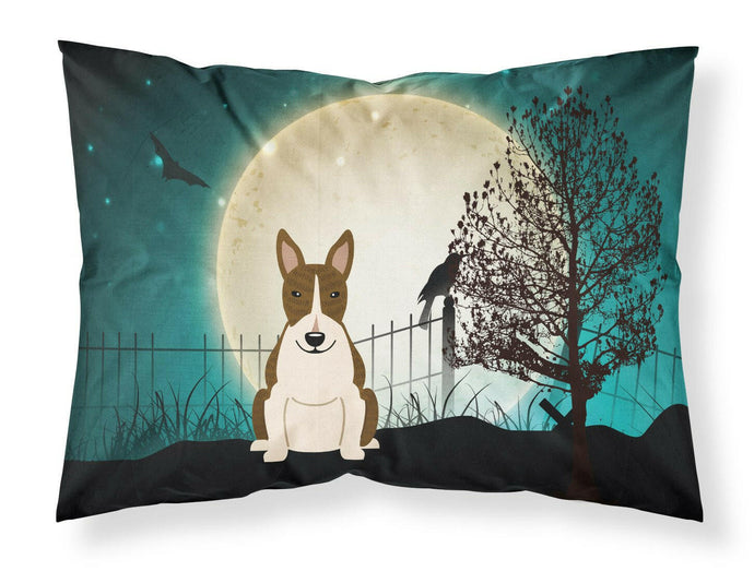 Halloween Scary Bull Terrier Dark Brindle Fabric Standard Pillowcase – Artistic Decorative Front, White Back BB2326PILLOWCASE