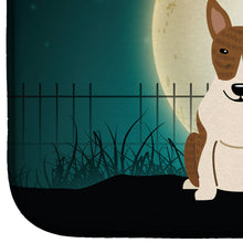 Load image into Gallery viewer, Halloween Scary Bull Terrier Brindle Dish Drying Mat – Absorbent, Artistic Kitchen Essentials BB2327DDM