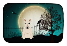 Load image into Gallery viewer, Halloween Scary Bull Terrier White Dish Drying Mat – Absorbent, Artistic Kitchen Essentials BB2328DDM