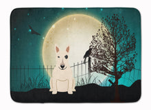 Load image into Gallery viewer, Halloween Scary Bull Terrier White Machine Washable Memory Foam Mat BB2328RUG