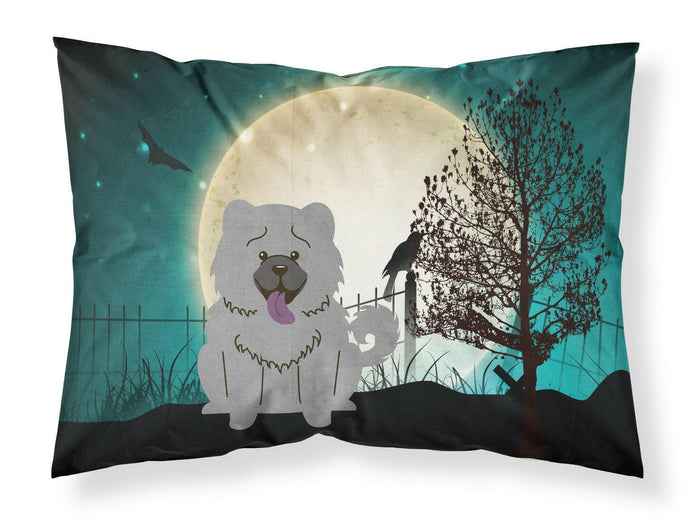 Halloween Scary Chow Chow Blue Fabric Standard Pillowcase – Artistic Decorative Front, White Back BB2329PILLOWCASE
