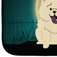 Load image into Gallery viewer, Halloween Scary Chow Chow White Dish Drying Mat – Absorbent, Artistic Kitchen Essentials BB2330DDM