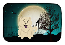 Load image into Gallery viewer, Halloween Scary Chow Chow White Dish Drying Mat – Absorbent, Artistic Kitchen Essentials BB2330DDM