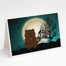 Load image into Gallery viewer, Halloween Scary Chow Chow Chocolate Greeting Cards -  Blank Note Cards – 8-Pack of Artist-Designed Cards with Envelopes