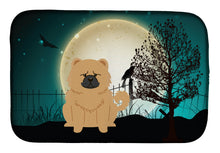 Load image into Gallery viewer, Halloween Scary Chow Chow Cream Dish Drying Mat – Absorbent, Artistic Kitchen Essentials BB2334DDM