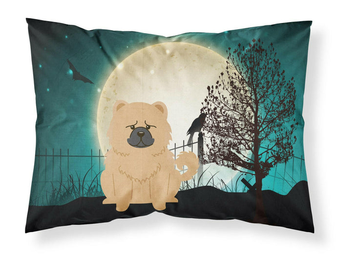 Halloween Scary Chow Chow Cream Fabric Standard Pillowcase – Artistic Decorative Front, White Back BB2334PILLOWCASE