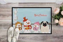 Load image into Gallery viewer, Merry Christmas Carolers Pug Cream Doormat - 24x36 Decorative Floor Mat – Indoor/Outdoor Rug with Artistic Flair BB2335JMAT