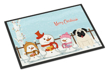 Load image into Gallery viewer, Merry Christmas Carolers Pug Cream Doormat - 24x36 Decorative Floor Mat – Indoor/Outdoor Rug with Artistic Flair BB2335JMAT