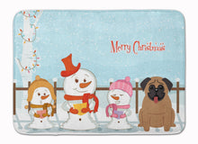 Load image into Gallery viewer, Merry Christmas Carolers Pug Brown Machine Washable Memory Foam Mat BB2336RUG