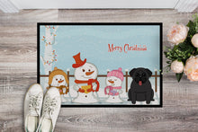 Load image into Gallery viewer, Merry Christmas Carolers Pug Black Doormat - 24x36 Decorative Floor Mat – Indoor/Outdoor Rug with Artistic Flair BB2337JMAT