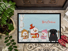 Load image into Gallery viewer, Merry Christmas Carolers Pug Black Doormat - 24x36 Decorative Floor Mat – Indoor/Outdoor Rug with Artistic Flair BB2337JMAT