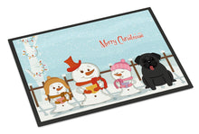 Load image into Gallery viewer, Merry Christmas Carolers Pug Black Doormat - 24x36 Decorative Floor Mat – Indoor/Outdoor Rug with Artistic Flair BB2337JMAT