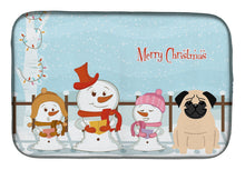 Load image into Gallery viewer, Merry Christmas Carolers Pug Fawn Dish Drying Mat – Absorbent, Artistic Kitchen Essentials BB2339DDM