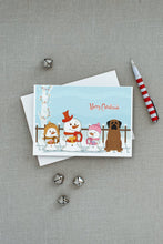 Load image into Gallery viewer, Merry Christmas Carolers Mastiff Brindle Greeting Cards -  Blank Note Cards – 8-Pack of Artist-Designed Cards with Envelopes