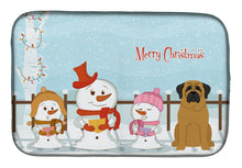 Load image into Gallery viewer, Merry Christmas Carolers Mastiff Dish Drying Mat – Absorbent, Artistic Kitchen Essentials BB2349DDM