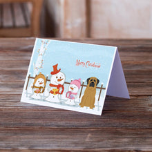 Load image into Gallery viewer, Merry Christmas Carolers Mastiff Greeting Cards -  Blank Note Cards – 8-Pack of Artist-Designed Cards with Envelopes
