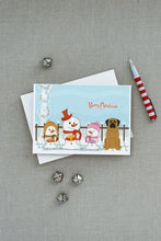 Load image into Gallery viewer, Merry Christmas Carolers Mastiff Greeting Cards -  Blank Note Cards – 8-Pack of Artist-Designed Cards with Envelopes