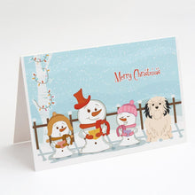 Load image into Gallery viewer, Merry Christmas Carolers Lowchen Greeting Cards -  Blank Note Cards – 8-Pack of Artist-Designed Cards with Envelopes