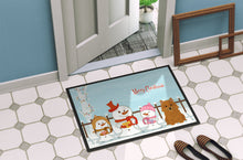 Load image into Gallery viewer, Merry Christmas Carolers Norwich Terrier Doormat - 24x36 Decorative Floor Mat – Indoor/Outdoor Rug with Artistic Flair BB2351JMAT