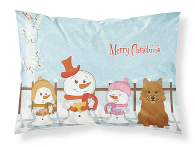 Merry Christmas Carolers Norwich Terrier Fabric Standard Pillowcase – Artistic Decorative Front, White Back BB2351PILLOWCASE