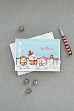 Load image into Gallery viewer, Merry Christmas Carolers Borzoi Greeting Cards -  Blank Note Cards – 8-Pack of Artist-Designed Cards with Envelopes