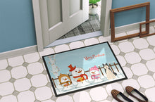 Load image into Gallery viewer, Merry Christmas Carolers West Siberian Laika Spitz Doormat - 24x36 Decorative Floor Mat – Indoor/Outdoor Rug with Artistic Flair BB2356JMAT