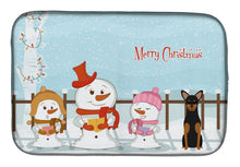Load image into Gallery viewer, Merry Christmas Carolers Manchester Terrier Dish Drying Mat – Absorbent, Artistic Kitchen Essentials BB2359DDM