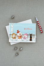 Load image into Gallery viewer, Merry Christmas Carolers Manchester Terrier Greeting Cards -  Blank Note Cards – 8-Pack of Artist-Designed Cards with Envelopes