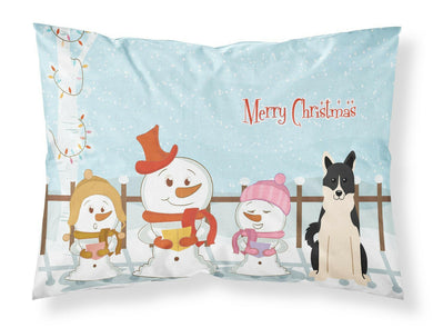 Merry Christmas Carolers Russo-European Laika Spitz Fabric Standard Pillowcase – Artistic Decorative Front, White Back BB2360PILLOWCASE