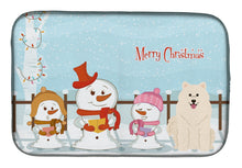 Load image into Gallery viewer, Merry Christmas Carolers Samoyed Dish Drying Mat – Absorbent, Artistic Kitchen Essentials BB2361DDM