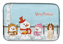 Load image into Gallery viewer, Merry Christmas Carolers Russian Spaniel Dish Drying Mat – Absorbent, Artistic Kitchen Essentials BB2362DDM