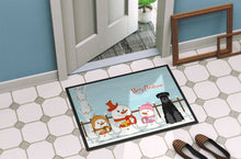 Load image into Gallery viewer, Merry Christmas Carolers Standard Schnauzer Black Doormat - 24x36 Decorative Floor Mat – Indoor/Outdoor Rug with Artistic Flair BB2363JMAT