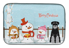 Load image into Gallery viewer, Merry Christmas Carolers Standard Schnauzer Black Grey Dish Drying Mat – Absorbent, Artistic Kitchen Essentials BB2365DDM