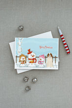 Load image into Gallery viewer, Merry Christmas Carolers Saint Bernard Greeting Cards -  Blank Note Cards – 8-Pack of Artist-Designed Cards with Envelopes