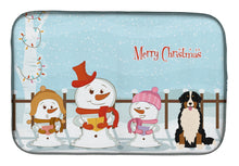 Load image into Gallery viewer, Merry Christmas Carolers Bernese Mountain Dog Dish Drying Mat – Absorbent, Artistic Kitchen Essentials BB2367DDM