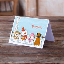 Load image into Gallery viewer, Merry Christmas Carolers Border Terrier Greeting Cards -  Blank Note Cards – 8-Pack of Artist-Designed Cards with Envelopes
